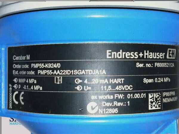 Endress+Hauser Cerabar M PMP55-K924/0 PRESSURE TRANSMITTER