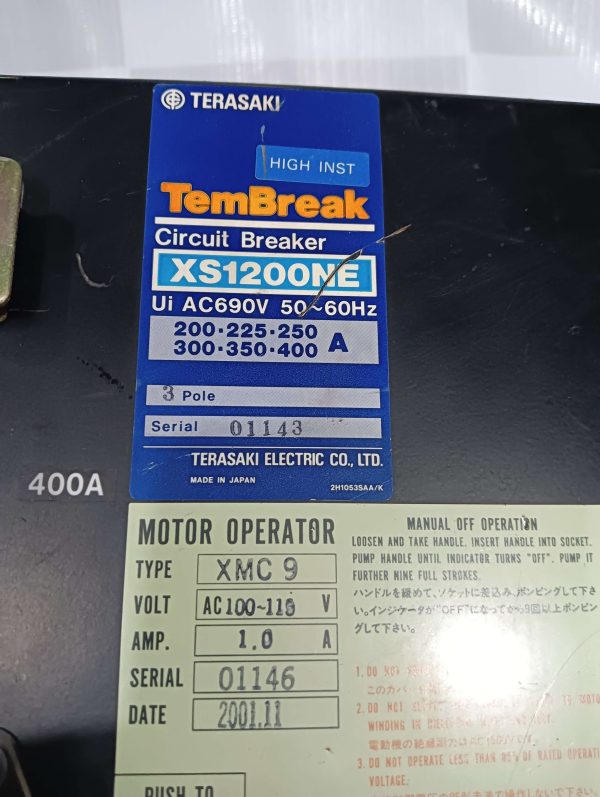 Terasaki XS1200NE Circuit Breaker Motor Operator XMC 9