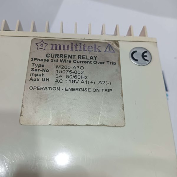 Multitek M200-A30 Current Relay 3 PHASE 34 Wire CURRENT OVER TRIP