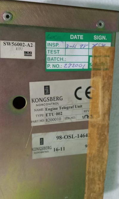 Telegraph Unit KONGSBERG NORCONTROL ETU 002 ENGINE TELEGRAPH UNIT