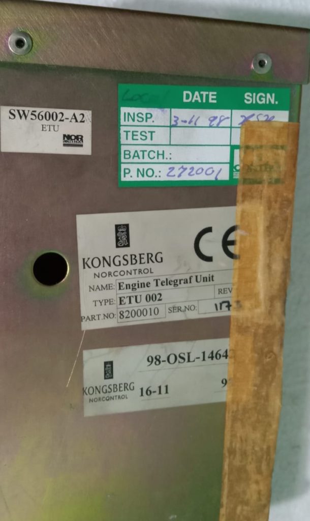 KONGSBERG NORCONTROL ETU 002 ENGINE TELEGRAPH UNIT