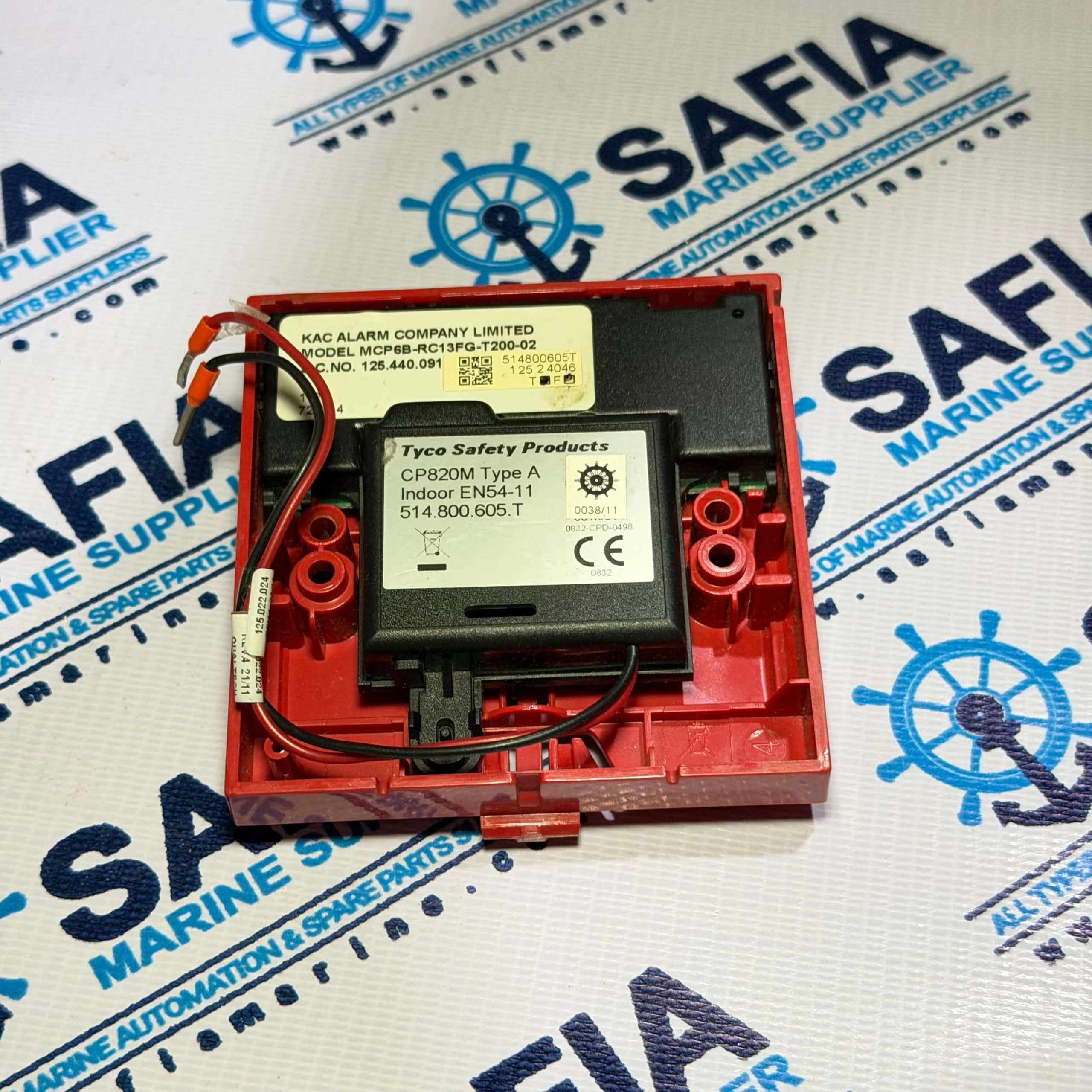 KAC ALARM COMPANY CP820M Type A MCP6B-RC13FG-T200-02 Manual Call Point